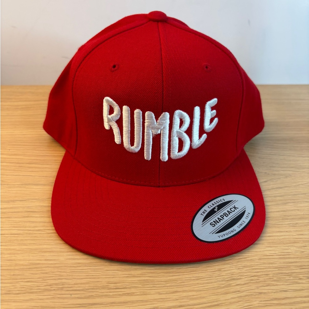 Yupoong "The Classics" Snapback Red “Rumble” Embroidered Hat NWT‎